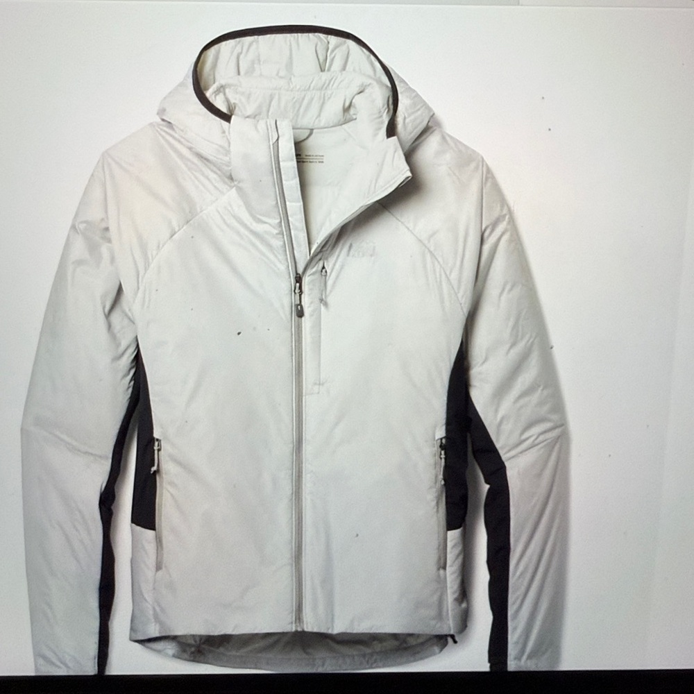 NWT REI Co-op Flash Insulated Hybrid Hoodie Silver Gray Jacket, Women’s Plus 3X